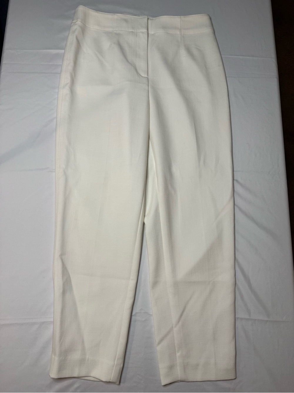 Ann Taylor White Straight-Leg Dress Trousers